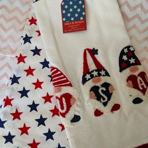 New - 2 piece - Gnome USA Patriotic Kitchen Towel Set